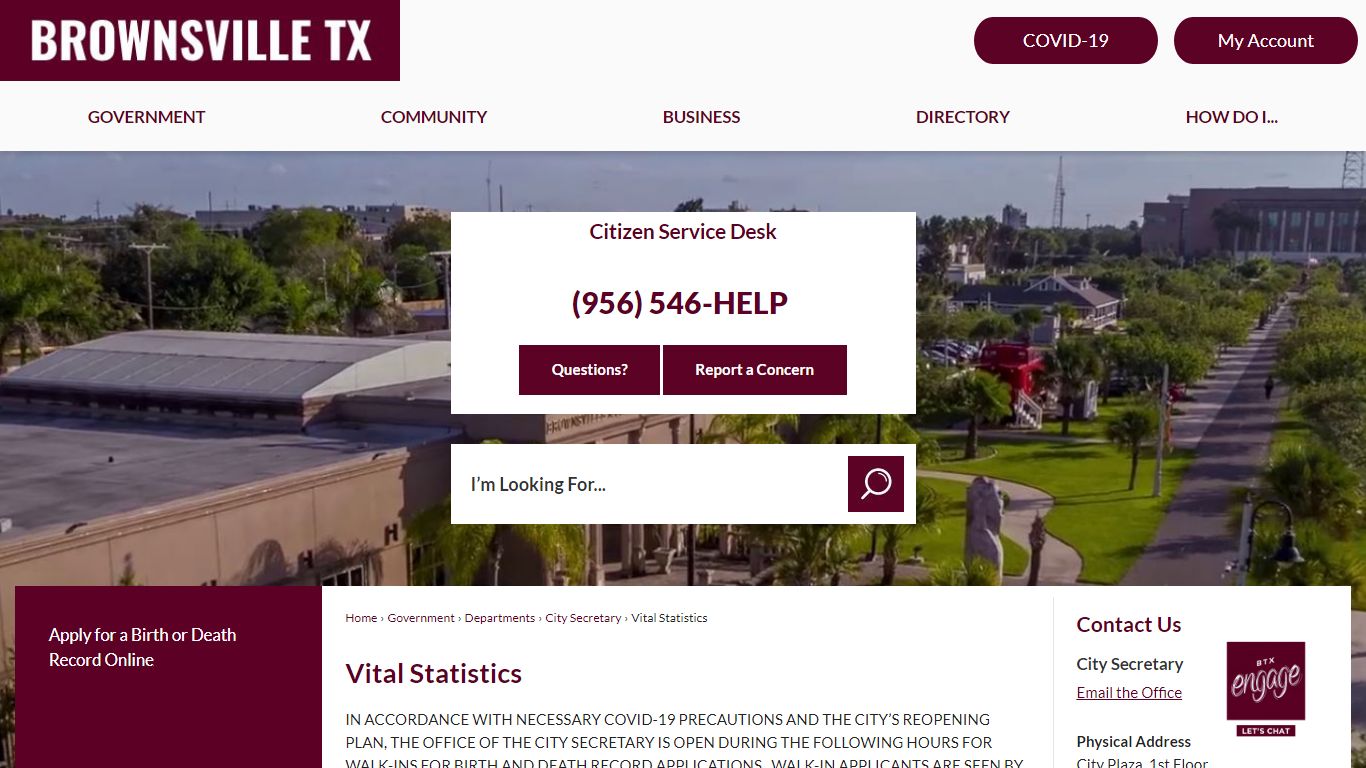 Vital Statistics | Brownsville, TX